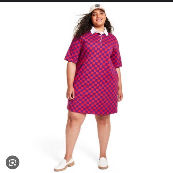 Rowing Blazers x Target Short Sleeve Checkerboard Mini Rugby Dress NWT - Picture 5 of 5